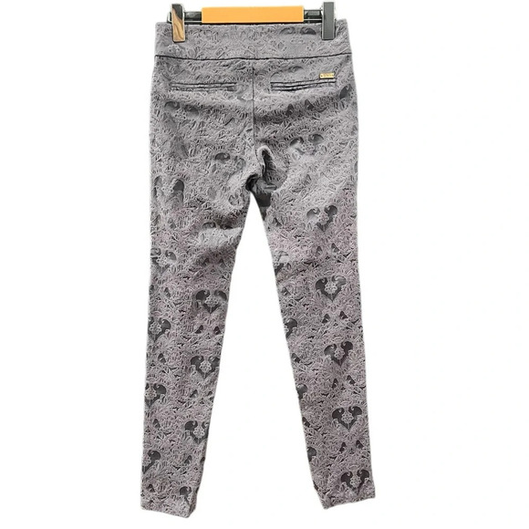 Gray floral design pants, size XS. - Picture 2 of 8